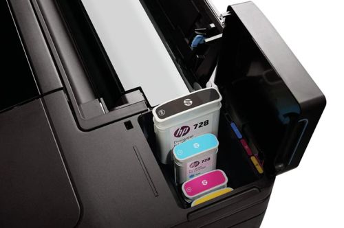 Принтер HP DesignJet T730 (36",4color,2400x1200dpi,1Gb, 25spp(A1 drawing mode),USB for Flash/GigEth/Wi-Fi,stand,media bin,rollfeed,sheetfeed,tray50 (A3/A4), autocutter,GL/2,RTL,PCL3 GUI, 2y warr repl. F9A29A) F9A29D F9A29D