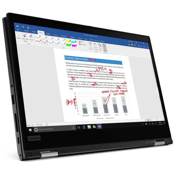 Ноутбук Lenovo ThinkPad L13 Yoga 13.3FHD_IPS_GL_300N_MT/ CORE_I5-10210U_1.6G_4C_MB/ 8GB(8X8GX16)_DDR4_2666/ 512GB_SSD_M.2_2280_NVME_TLC_OP/ / INTEGRATED_GRAPHICS/ NONE,IR&HD_CAMERA_W/MIC/ KYB_RUS/ pen/ W10_PRO/ BLACK 20R5000BRT 20R5000BRT #2