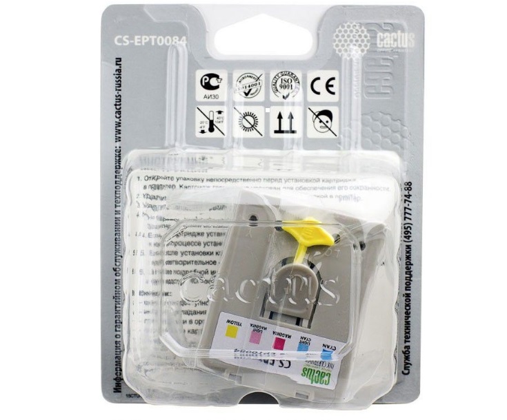 Картридж Cactus струйный CS-EPT0084 многоцветный для Epson Stylus Photo 785/790/870/875/890/895/915 CS-EPT0084 CS-EPT0084