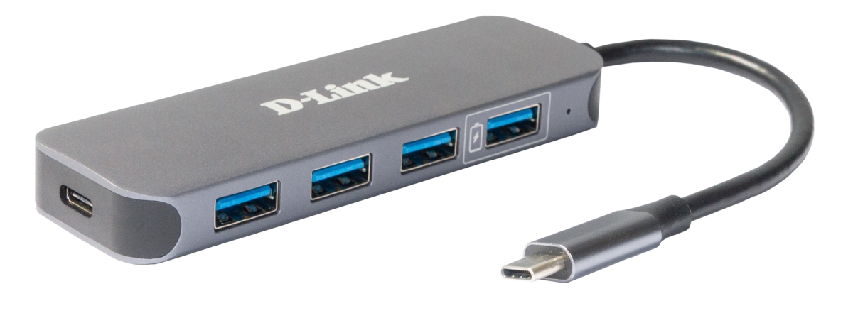 Адаптер D-Link USB-C Hub, 3xUSB3.0 + Fast Charge USB3.0 + USB-C/PD3.0 DUB-2340/A1A DUB-2340/A1A