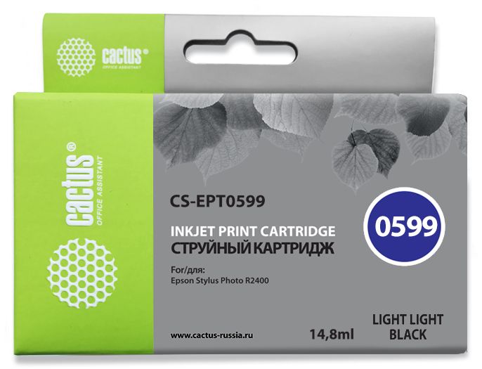 Картридж Cactus струйный CS-EPT0599 светло-серый для Epson Stylus Photo R2400 (14.8мл) CS-EPT0599 CS-EPT0599