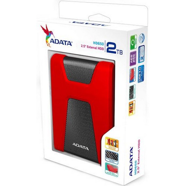 Внешний жёсткий диск ADATA AHD650-2TU31-CRD 2TB,USB 3.1,DashDrive HD650,Red AHD650-2TU31-CRD AHD650-2TU31-CRD #2