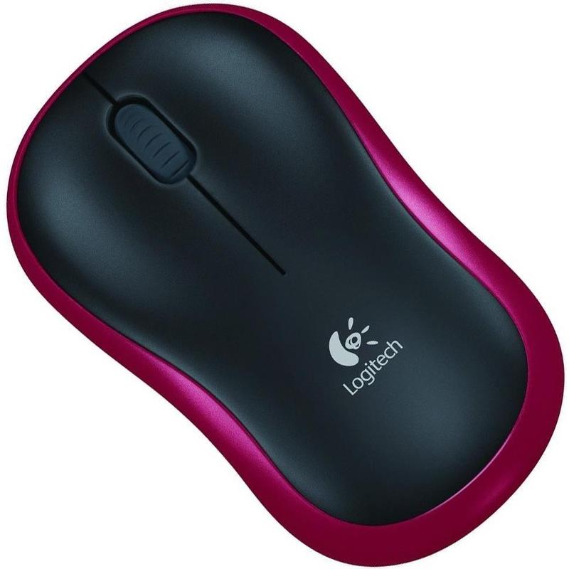 Мышь Logitech wireless mouse M185, Red черная с красной вставкой беспроводная (910-002240) 910-002240