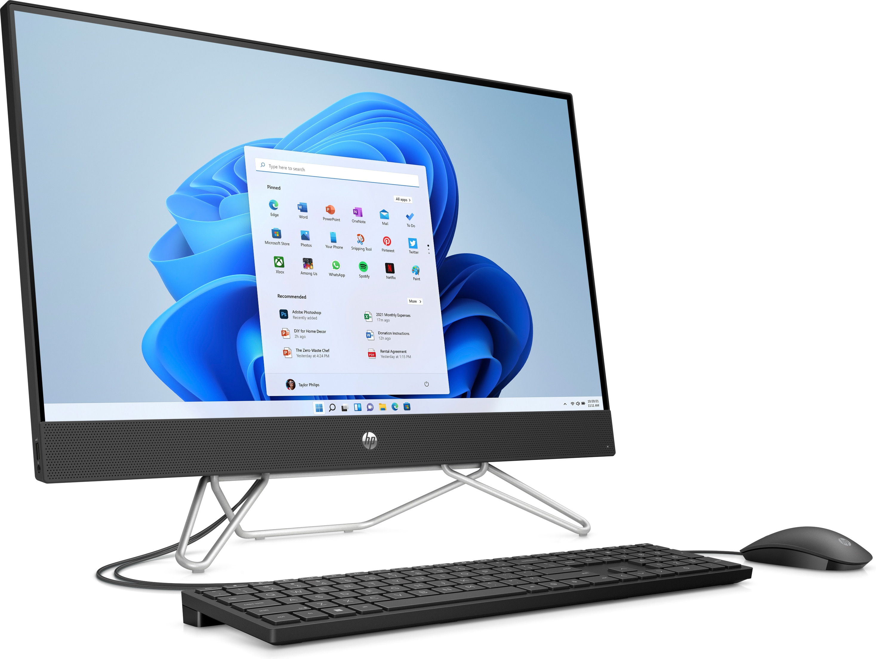 Моноблок HP 27-cb0027ur AiO 27"(1920x1080)/AMD Ryzen 3 5300U(2.6Ghz)/8192Mb/256PCISSDGb/noDVD/Int:AMD Intergrated Graphics /Cam/WiFi/war 1y/Jack Black/W11 + kbd/mouse 5D217EA 5D217EA
