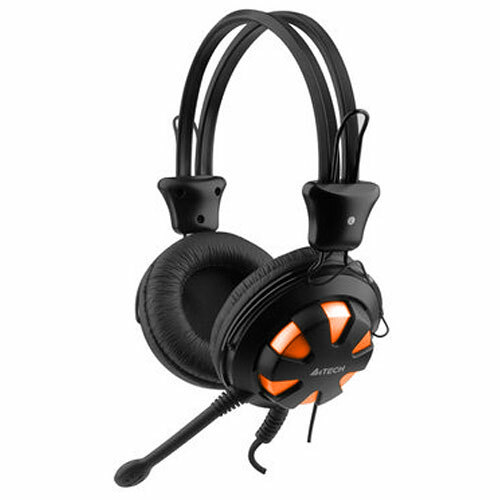 Наушники с микрофоном A4 HS-28 оранжевый/черный 1.8м (HS-28 (ORANGE BLACK)) HS-28 (ORANGE BLACK) #2