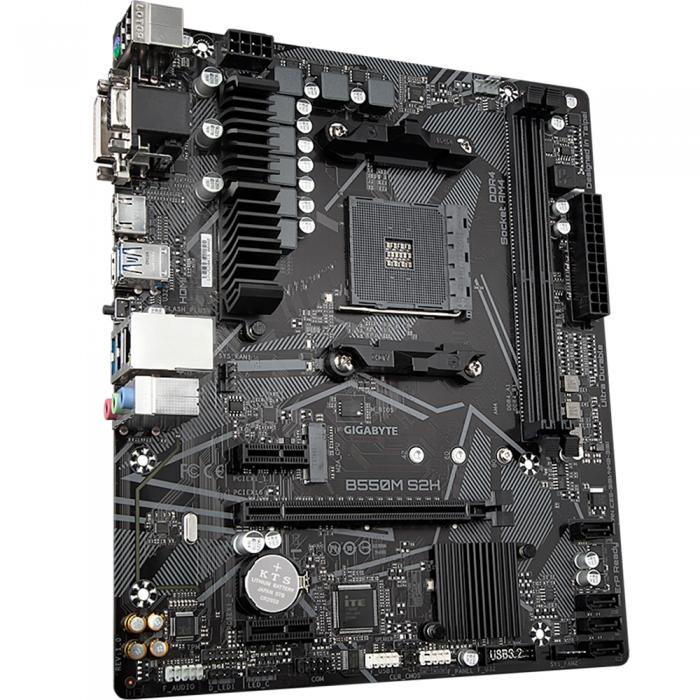 Материнская плата Gigabyte , Socket AM4, AMD B550, 2xDDR4-3200, D-SUB+DVI-D+HDMI, 1xPCI-Ex16, 2xPCI-Ex1, 4xSATA3(RAID 0/1/10), 1xM.2, 8 Ch Audio, 1xGLan, (2+2)xUSB2.0, (4+2)xUSB3.2, 1xPS/2, mATX, RTL B550M S2H B550M S2H