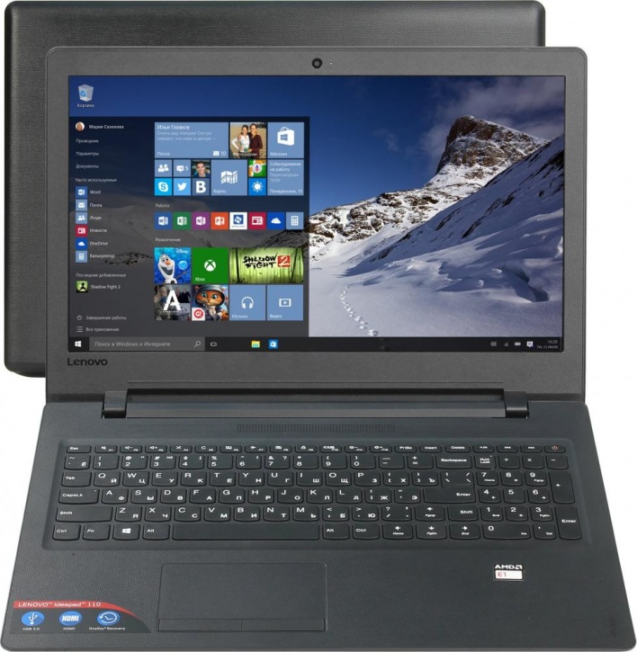 Ноутбук Lenovo IdeaPad 110-15ACL E1 7010, 2Gb, 500Gb, AMD Radeon R2, 15.6", HD (1366x768),80TJ004XRK 80TJ004XRK
