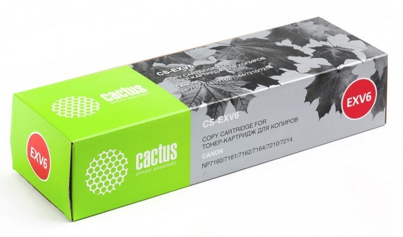 Тонер-картридж Cactus CS-EXV6 черный для Canon NP7160/7161/7162/7164/7210/7214 (7600стр.) CS-EXV6 CS-EXV6