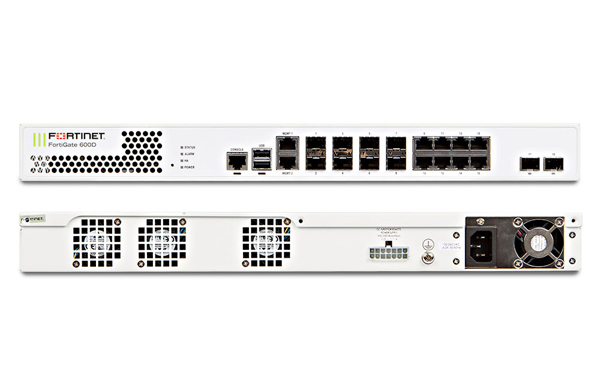 Межсетевой экран Fortinet FortiGate-600D 2 x 10GE SFP+ slots, 8 x GE RJ45 ports, 8 x GE SFP slots, SPU NP6 and CP8 hardware accelerated, 120GB onboard SSD storage FG-600D FG-600D