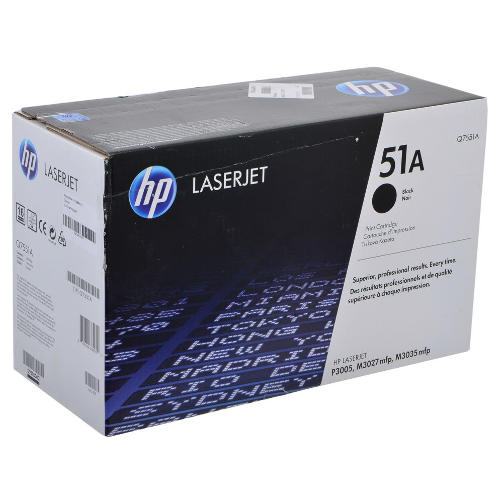 Картридж HP Q7551A Black LaserJet P3005/M3027mfp/M3035mfp, Black, 6500 стр. Q7551A