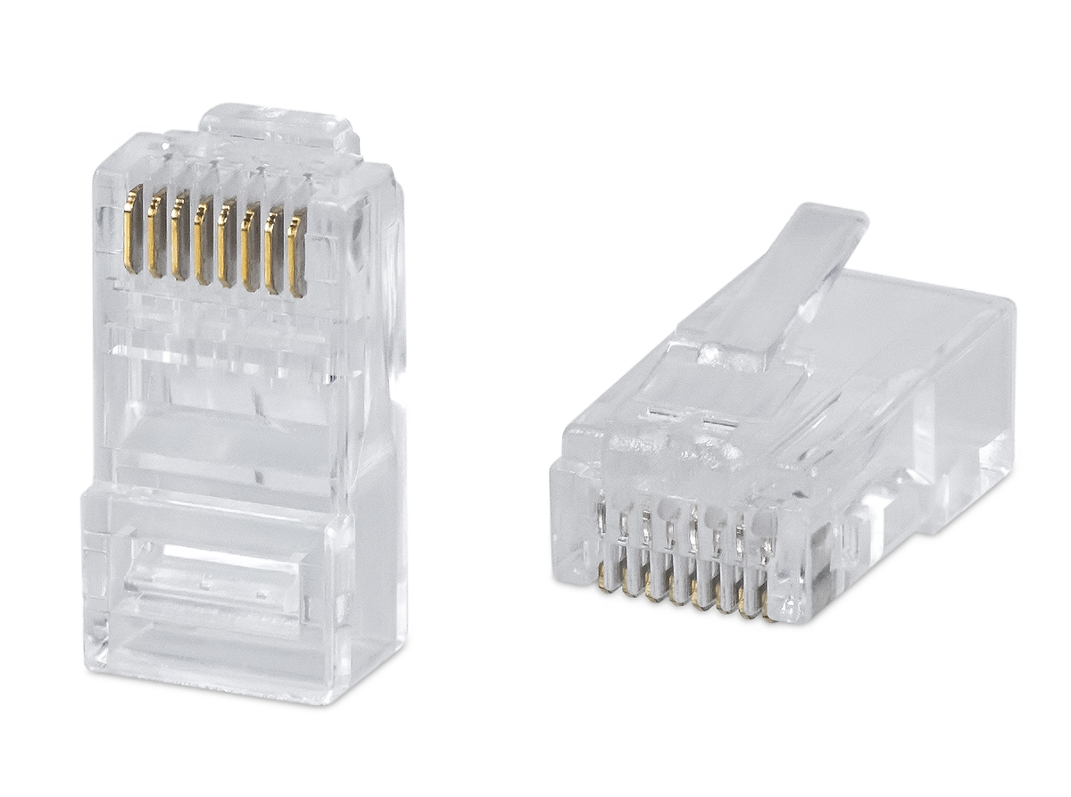 Cabeus  8P8C-C6 Коннектор RJ-45 под витую пару, категория 6 , универсальный (для одножильного и многожильного кабеля) 8P8C-C6 8P8C-C6