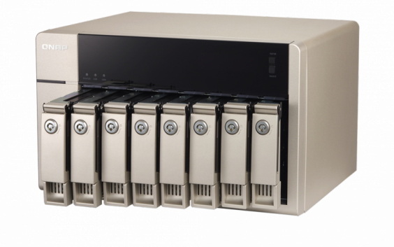 Сетевой RAID-накопитель QNAP 8 отсеков для HDD, HDMI-порт. Четырехъядерный AMD 2,4 ГГц, 4 ГБ. TVS-863-4G TVS-863-4G