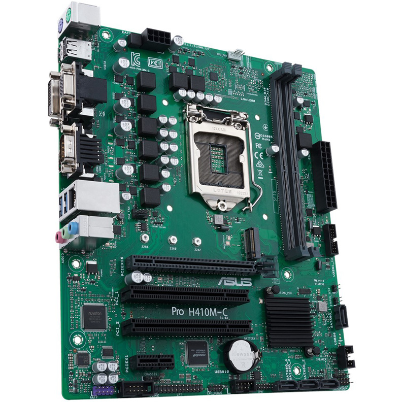 Материнская плата ASUS PRO H410M-C/CSM, LGA1200, B410, 2*DDR4, D-Sub, DVI, HDMIx1, SATA3,RAID, Audio, Gb LAN, USB 3.2*6, USB 2.0*6, mATX PRO H410M-C/CSM PRO H410M-C/CSM
