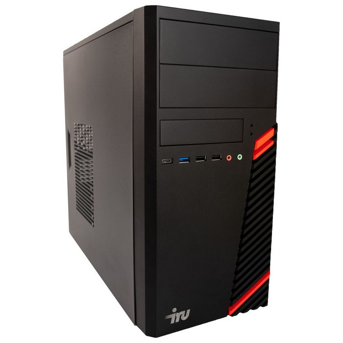 Персональный компьютер iRU Office 510H4SM MT i5 10400 (2.9) 16Gb 1Tb 7.2k SSD240Gb UHDG 630 Windows 10 Professional 64 GbitEth 400W черный 1685481 1685481