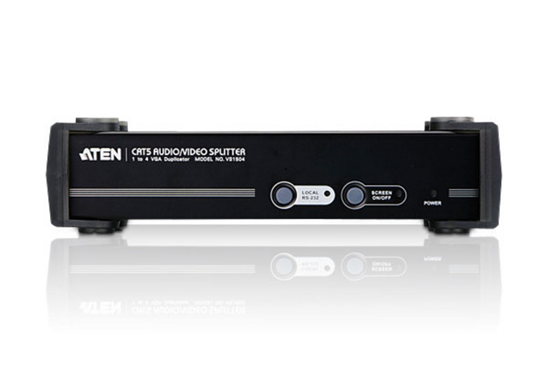 Разветвитель ATEN VGA/SVGA/MultiSync+AUDIO+R232, 1> 4 монитора, 450 м., F, без шнуров, Б.П.220> 5.3V VS1504T-A7-G VS1504T-A7-G