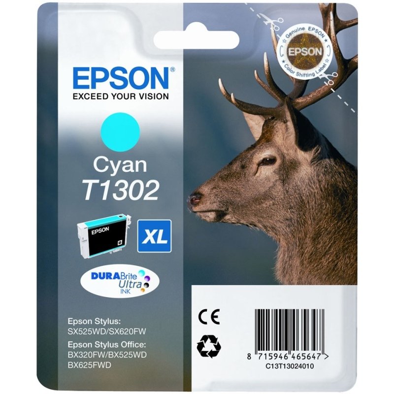 Картридж EPSON cyan B42WD/SX525WD//BX625WFD/BX320FW/WF-7015/7515/7525 C13T13024010 #5