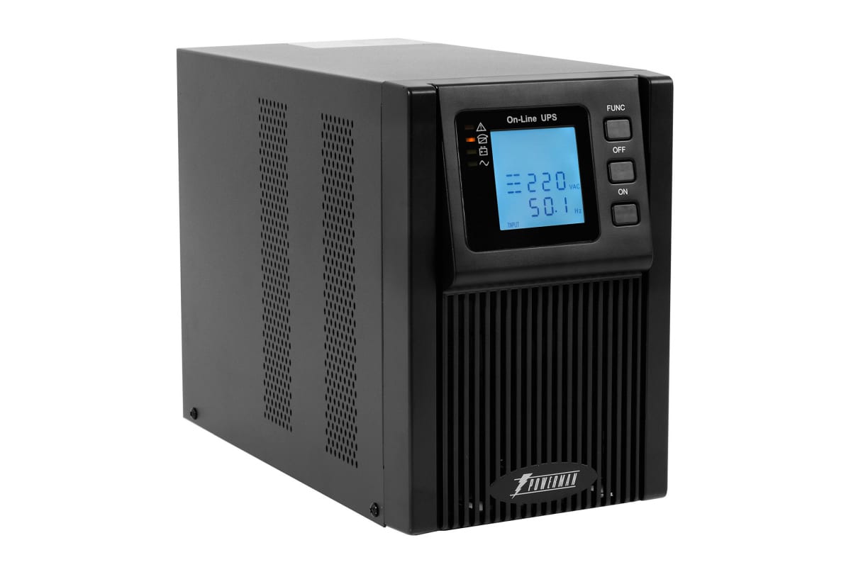 Источник бесперебойного питания Powerman LCD, dual conversion, 2000VA, 1600W, 3 eurosockets with backup power, USB, RS232, SNMP slot POWERMAN Online 2000 Plus POWERMAN Online 2000 Plus