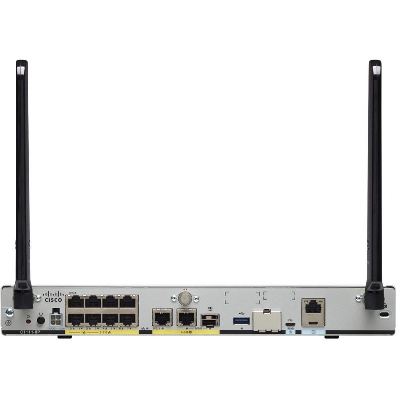 Маршрутизатор Cisco  Ports Dual GE Ethernet Router w/ 802.11ac -R WiFi  C1111-8PWR C1111-8PWR