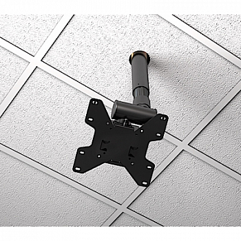 Крепление Wize Pro C37XT потолочное для дисплеев 13"-37"+, VESA 75x75, 100x100, 200x100, 200x200 мм, (400x400 опционально, адаптер AD400) наклон 90°, поворот 360°, штанга опционально, нагрузка до 36 кг, черн. C37XT C37XT