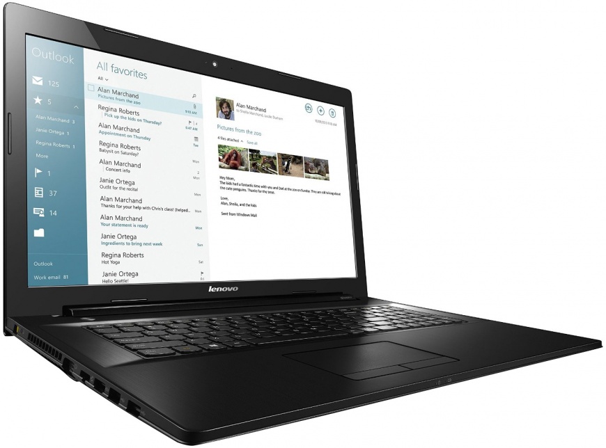 Ноутбук Lenovo G7080 17.3"/Intel Core i3 5020U/4096Mb/1000Gb/DVDrw/GeForce 920M/black/W10 80FF00DSRK