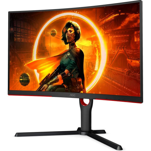 Монитор AOC 27" Black-Red (VA, изогнутый, 2560x1440, 165Hz,1 ms, 178°/178°, 300 cd/m, 80M:1, +2xHDMI 2.0 CQ27G3SU CQ27G3SU