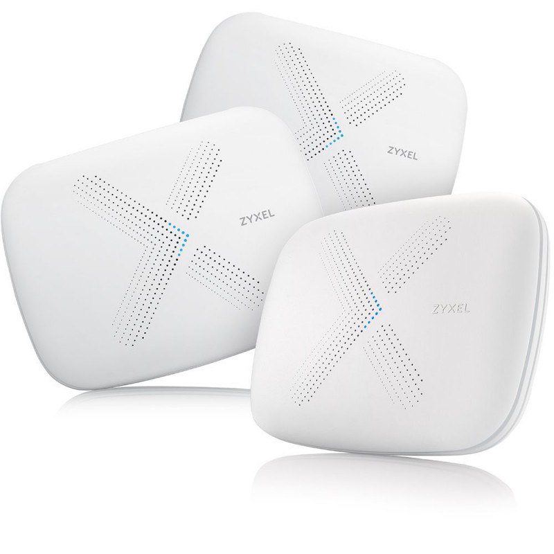 Комплект маршрутизаторов Zyxel WSQ50 Multy X WiFi System (Pack of 3), AC3000 Tri-Band WiFi , AC Wave2, MU-MIMO, 802.11a/b/g/n/ac (300+866+1733 Mb/s), 9 Antenns, 1xWAN GE, 3xLA WSQ50-EU0301F WSQ50-EU0301F
