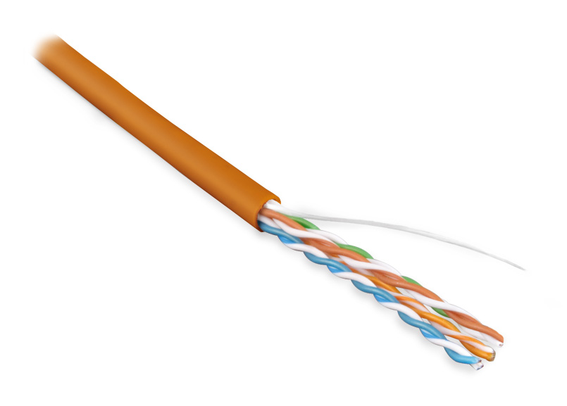 Кабель Hyperline (305 м) витая пара, неэкран. U/UTP, категория 5e, 4 пары (24 AWG), одножильный (solid), LSZH, нг(С)-HF, -20°C – +75°C, оранжевай - гарантия: 15 лет компонентная, 25 лет системная UUTP4-C5E-S24-IN-LSZH-OR-305 UUTP4-C5E-S24-IN-LSZH-OR-305