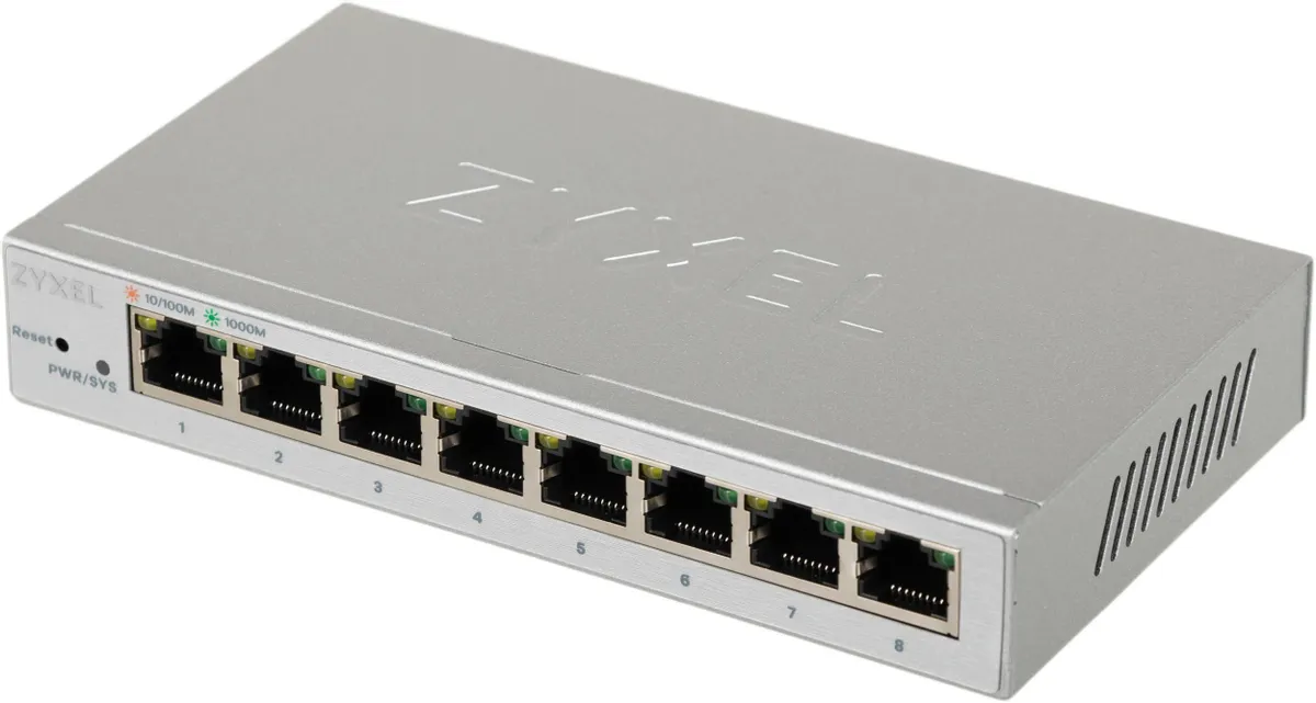 Коммутатор ZYXEL GS1200-8 Smart 8-port GbE Web Managed Switch, VLAN, IGMP, QoS, Link Aggregation  GS1200-8-EU0101F GS1200-8-EU0101F
