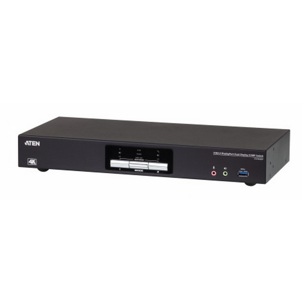 KVM-переключатель ATEN KVM DP+USB+AUDIO, 1> 2 компьютера/блока/порта/port USB с 4 вых,DispalyPort, со шнурами 2xUSB 3,0 1,8м/4xDisplayPort 1,2 1,5м,, (консоль упр,-USB;2 порт,HUB USB 3,0;SV231DPDDUA) CS1942DP-AT-G CS1942DP-AT-G