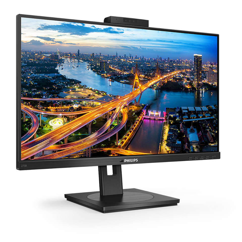 Монитор Philips 27" 2560x1440 75 Гц IPS W-LED 16:9 4ms HDMI DVI DP 3*USB3.2 50M:1 178/178 300cd webcamera Windows Hello HAS Pivot Tilt Swivel Speakers Black 275B1H/00 275B1H/00