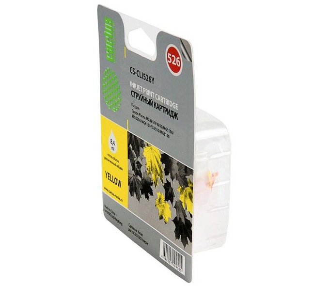 Картридж Cactus струйный CS-CLI526Y желтый для Canon Pixma iP4850/MG5250/MG5150/iX6550/MX88 (8.2мл) CS-CLI526Y CS-CLI526Y