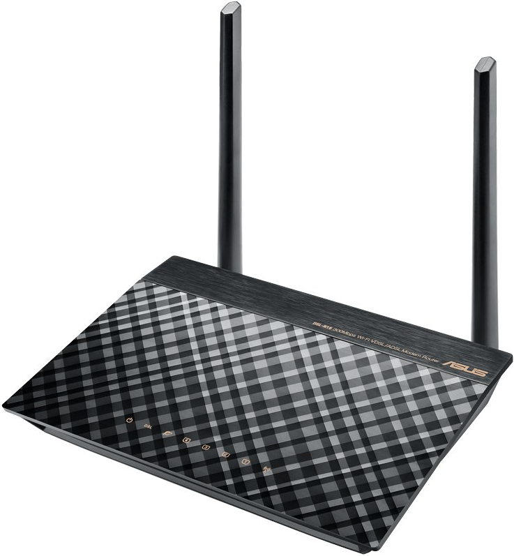 Роутер Asus DSL-N16 // ADSL модем, роутер 802.11b/g/n/ac, до 300 Мбит/c, 2 антенны, LAN ; 90IG02C0-BM3100 DSL-N16 DSL-N16