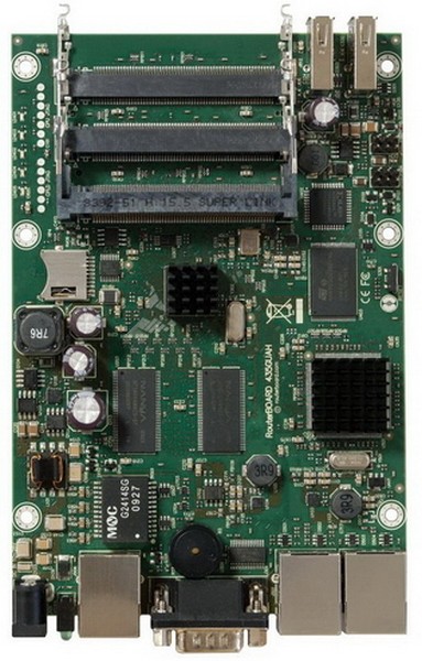 Маршрутизатор Mikrotik без корпуса RouterBOARD 435G with 680MHz Atheros CPU, 256MB RAM, 3 Gigabit LAN, 5 miniPCI, RouterOS L5, 2 USB ports RB435G RB435G