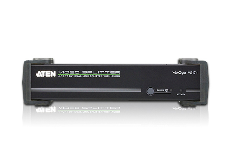Разветвитель ATEN DVI Dual Link+Audio, 1> 4 монитора,  5 м., F, без шнуров, Б.П.220> 5.3V, (2560x1600 60Hz) VS174-AT-G VS174-AT-G