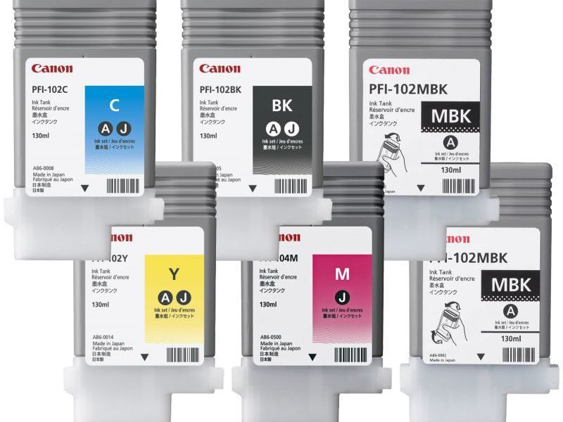Комплект картриджей PFI-102 для Canon imagePROGRAF iPF605, iPF710, iPF750, iPF760, iPF765, iPF510, i PFI-102-C2D-130