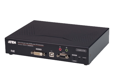 Удлинитель-передатчик ATEN KVM USB DVI-D+AUDIO+RS232, 100м, UTP/10км, SM точка-точка/неогранич, в пределах LAN, 1xUTP/2xОптич,волокна SFP(LC);GbE (TCP/IP;IGMP), 2xDVI-D+2xUSB A-тип+USB B-тип+4xMINI JACK+2xDB9,,, PoE, (макс,разр,2560x2048) KE6912T-AX KE6912T-AX