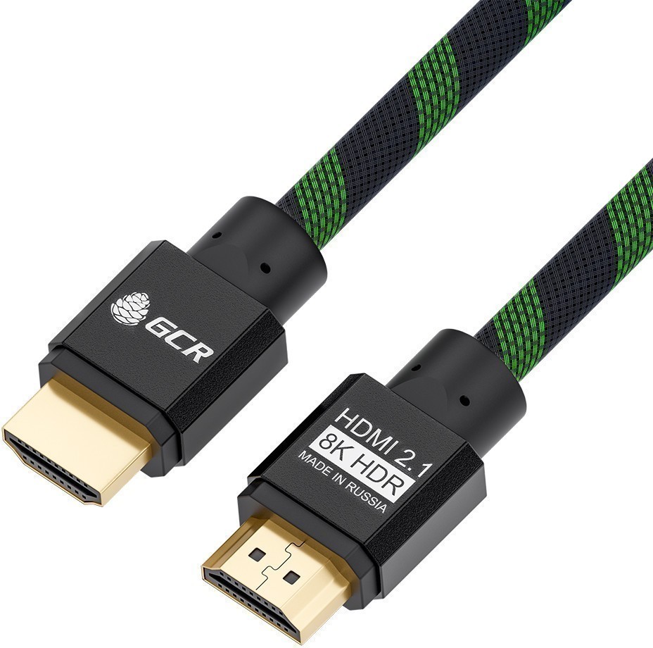 Кабель Greenconnect GCR HDMI 2.1, 8K 60Hz, 4K 144Hz, 0.5m, динамический HDR 4:4:4, Ultra HD, 48.0 Гбит/с, тройное экранирование, ферритовые фильтры, GCR-51871 GCR-51871