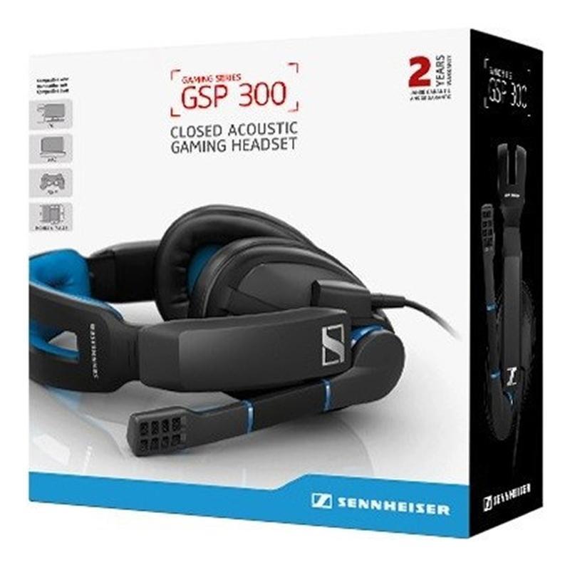 Наушники Epos / Sennheiser Gaming Headset GSP 300, Stereo, 2x3.5 mm / 1x3.5mm(PCV 05 Combo Audio Adaptor), Closed-back, Black-Blue 1000238 1000238