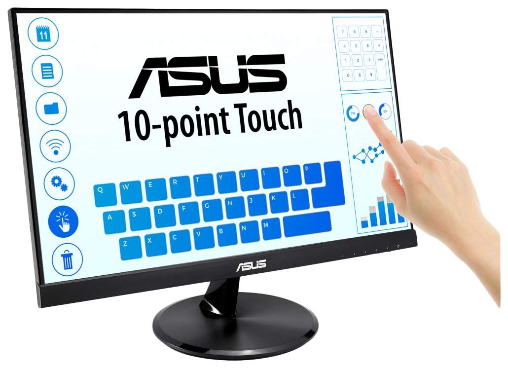 Монитор ASUS 21.5" VT229H Touch IPS LED, 1920x1080, 5ms, 250cd/m2, 178°/178°, 100mln:1, D-SUB, HDMI, USB, колонки, Tilt, VESA, Black, 90LM0490-B01170 90LM0490-B01170