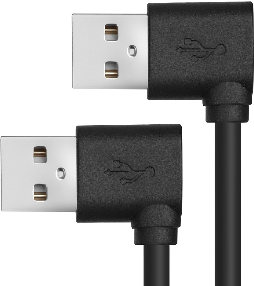 Кабель Greenconnect 0.2m USB 2.0, AM угловой/AM угловой, 28/28 AWG, экран, армированный, морозостойкий GCR-AUM5AM-BB2S-0.2m GCR-AUM5AM-BB2S-0.2m