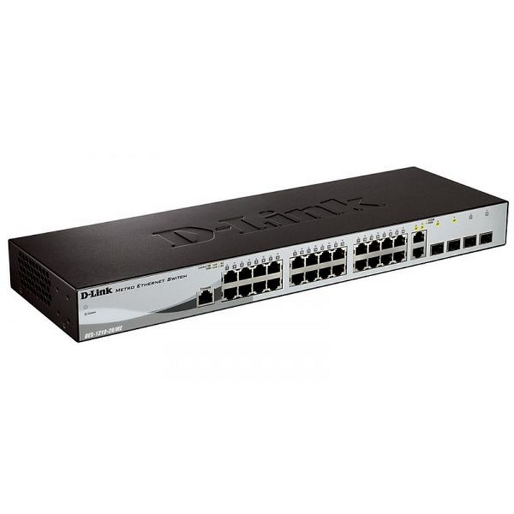 Коммутатор D-Link L2 Managed Switch with 24 10/100Base-TX ports and 2 100/1000Base-X SFP ports and 2 100/1000Base-T/SFP combo-ports DES-1210-28/ME/B3B DES-1210-28/ME/B3B