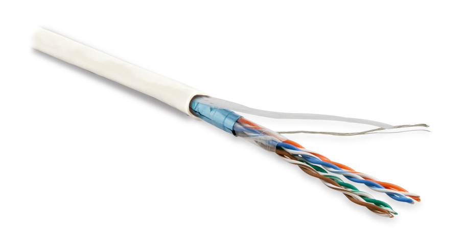 Кабель Hyperline (100 м) витая пара, экранированная F/UTP, категория 5e, 4 пары (26 AWG), многожильный (patch), экран - фольга, LSZH, нг(С)-HF, –20°C – +75°C, желтый FUTP4-C5E-P26-IN-LSZH-WH-100 FUTP4-C5E-P26-IN-LSZH-WH-100