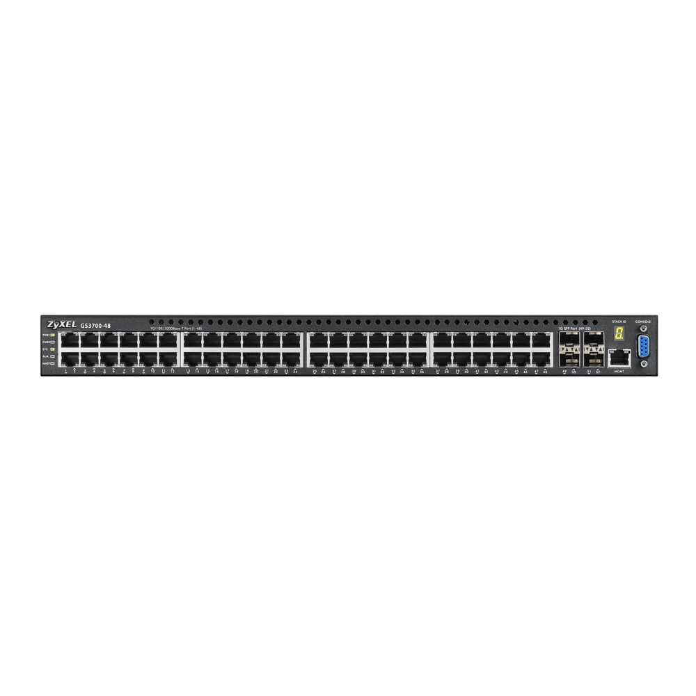 Коммутатор ZYXEL управляемый L2+ 48 Gigabit Ethernet и 4 SFP-слота GS3700-48-ZZ0101F GS3700-48-ZZ0101F