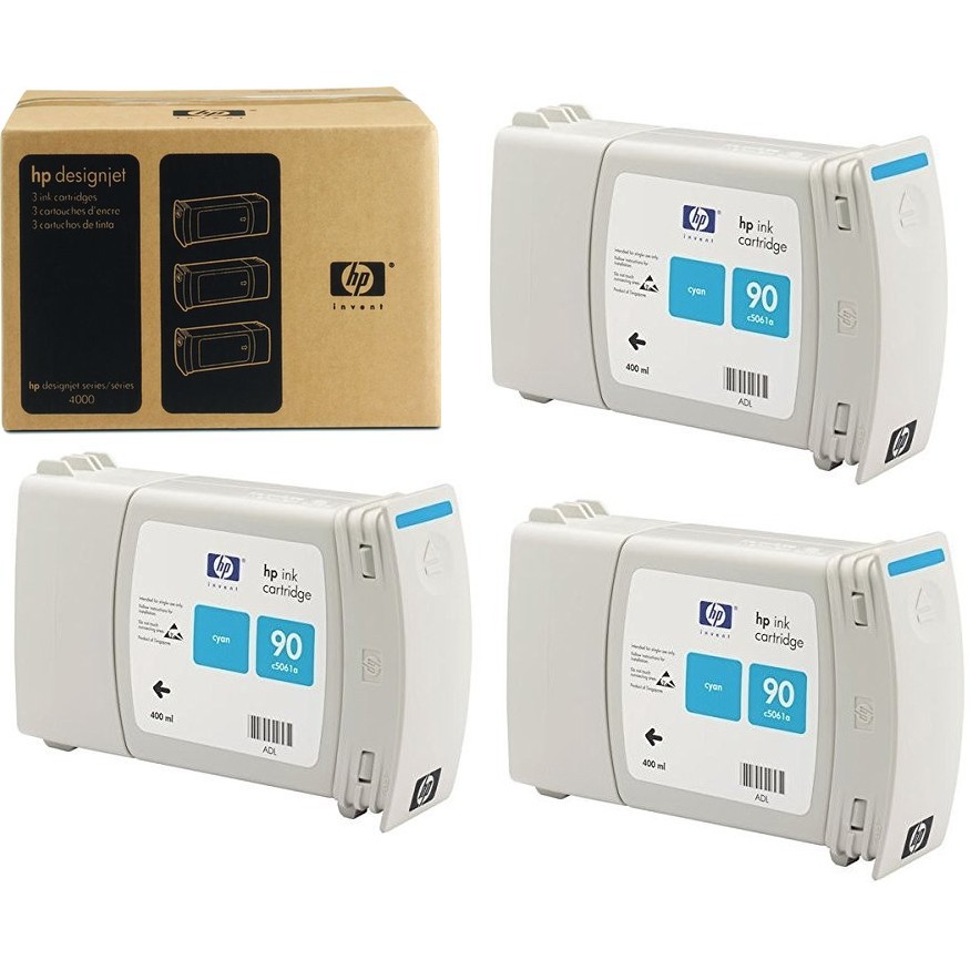 Картридж HP 90 Cyan для Designjet 4000/4000ps/4020/4500/4500ps/4520 3х400-ml C5083A C5083A