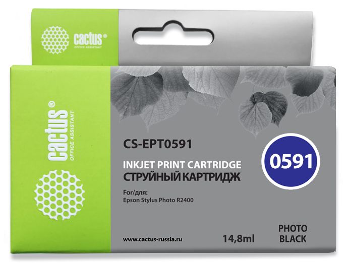 Картридж Cactus струйный CS-EPT0591 черный для Epson Stylus Photo R2400 (14.8мл) CS-EPT0591 CS-EPT0591