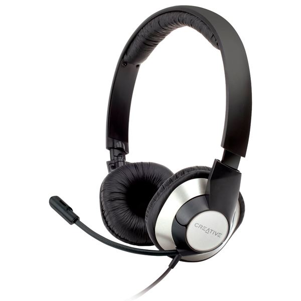 Наушники Creative с микрофоном HS-720 серебристый/черный 2м накладные USB оголовье 51EF0410AA002 51EF0410AA002