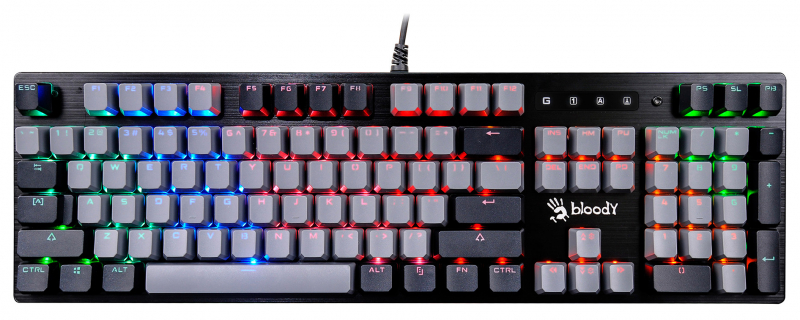 Клавиатура A4Tech   Bloody B828N механическая черный/серый USB for gamer LED () B828N (GREY+BLACK) B828N (GREY+BLACK)