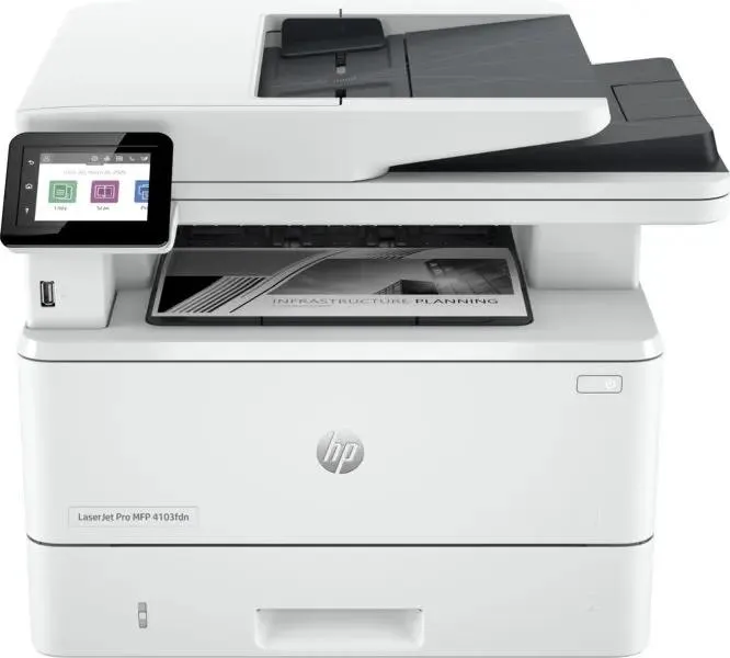 МФУ лазерный HP LaserJet Pro 4103fdn черно-белая печать, A4, цвет белый [2z628a]   2z628a