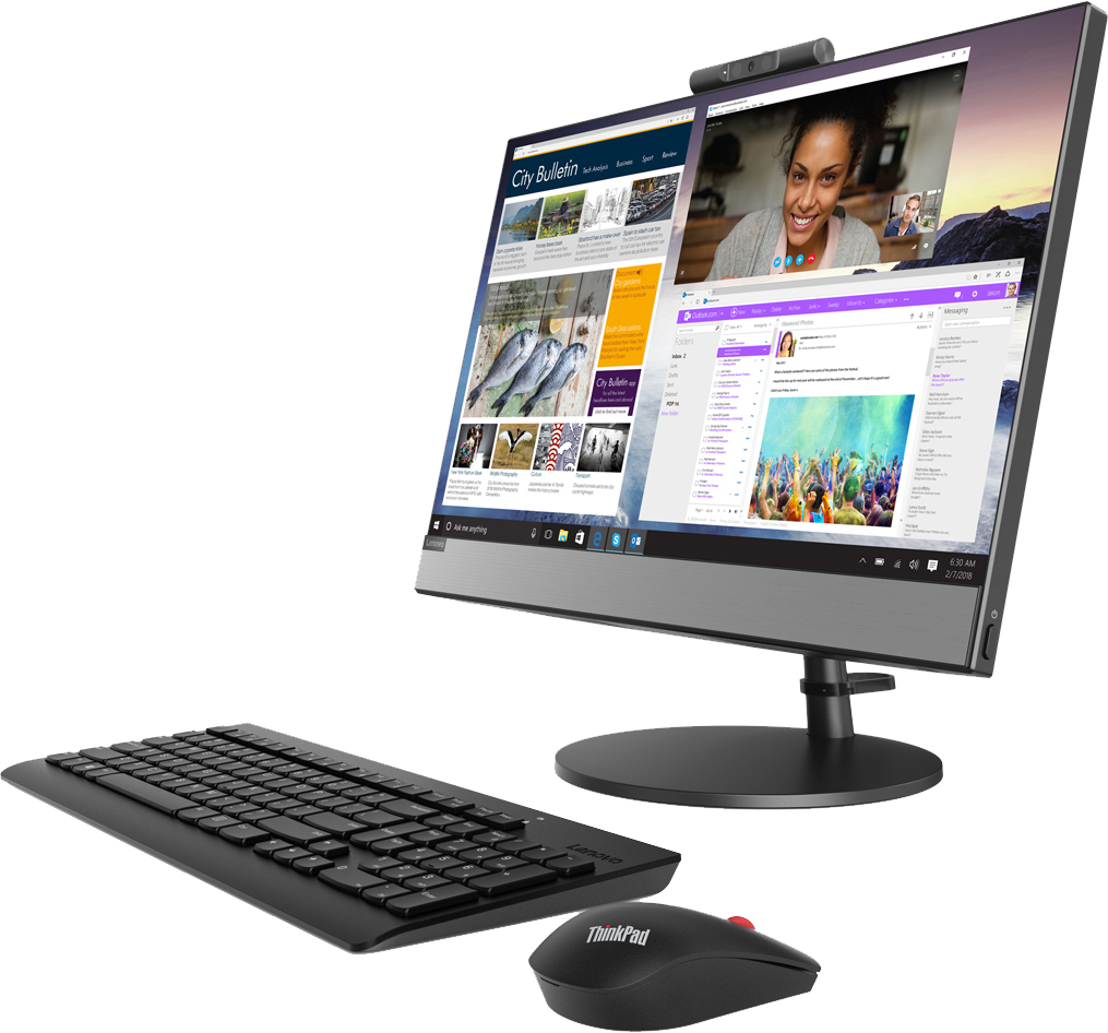 Моноблок Lenovo IdeaCentre V530-24ICB 23.8" Full HD PG G5400T (3.1)/8Gb/SSD256Gb/UHDG 610/DVDRW/CR/Windows 10 Professional 64/GbitEth/WiFi/BT/90W/клавиатура/мышь/Cam/черный 1920x1080 10UW00A5RU 10UW00A5RU