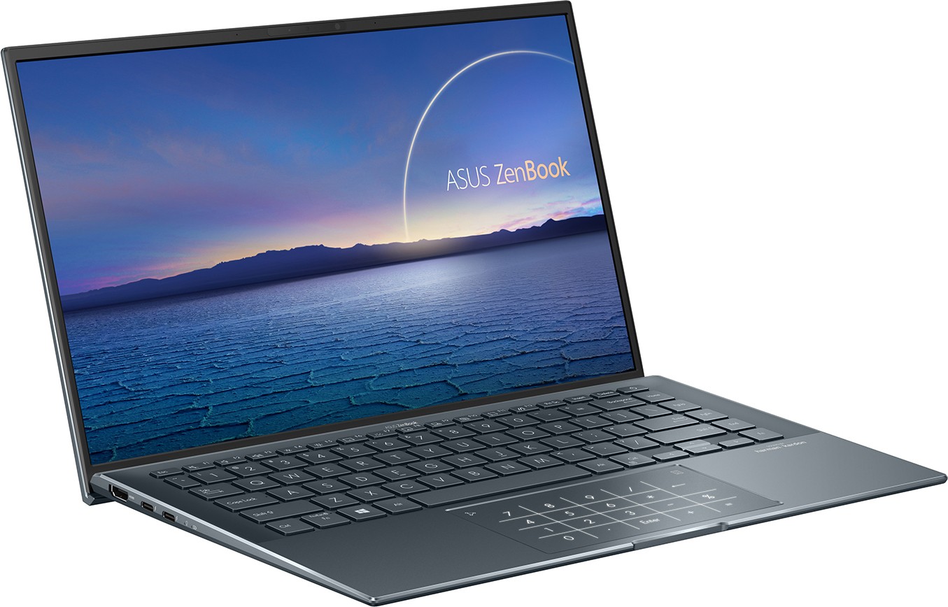 Ноутбук ASUS Zenbook 14 UX435EGL-KC028R Intel Core i7-1165G7/16Gb LPDDR4X/1Tb SSD/14,0 FHD/GF MX450 2Gb/NumPad/Windows 10 Pro/990gr/Pine_grey/Sleeve+USB to RJ45 adapter/Mg_body 90NB0SA1-M00760 90NB0SA1-M00760